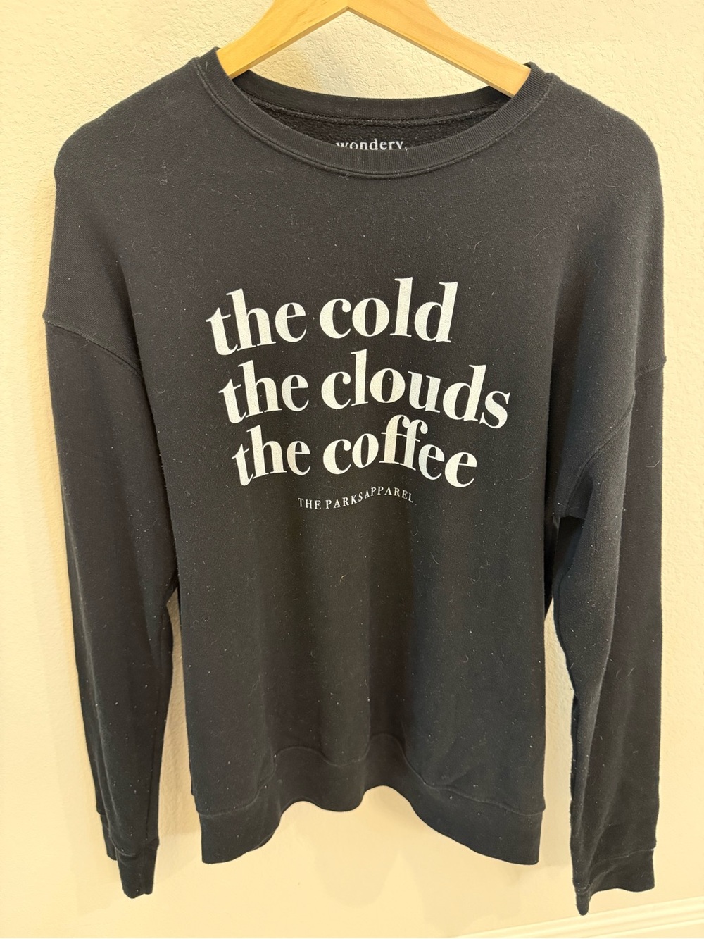 Wonderly Black Crewneck Sweatshirt with White Slogan